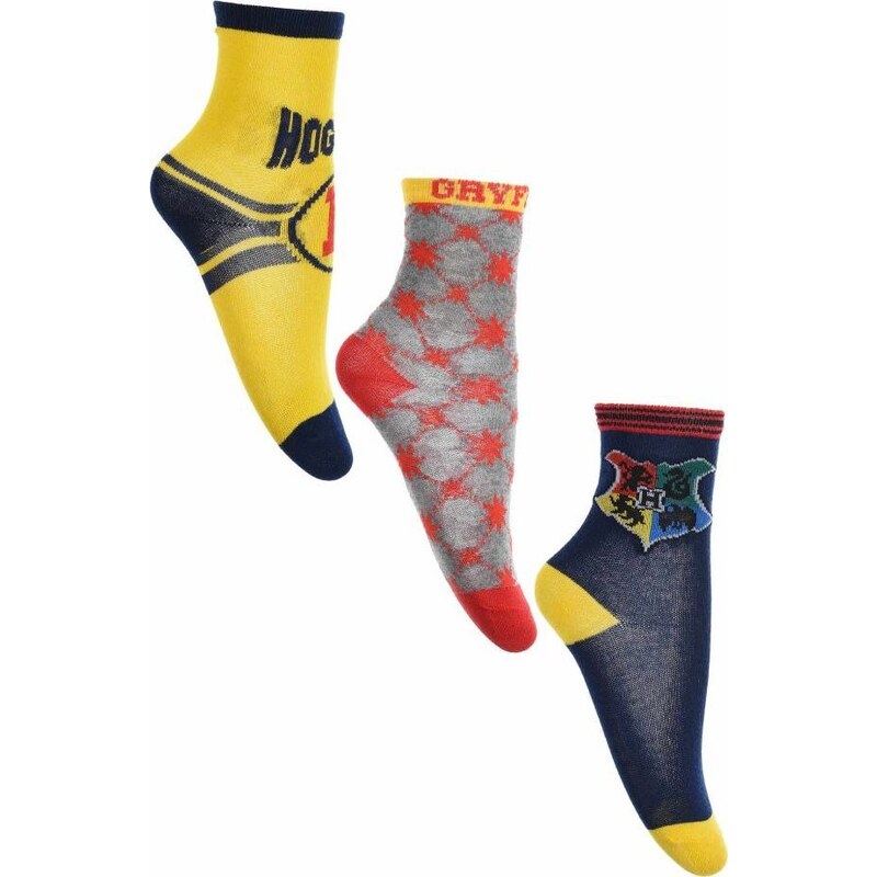Chlapčenské ponožky Harry Potter - žltá/sivá/modrá 39342458