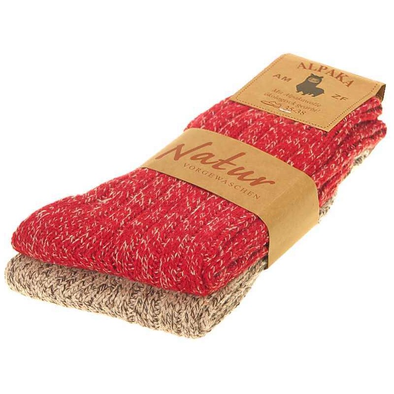 Dámske vlnené ponožky Alpaca 2páry červené 39346368