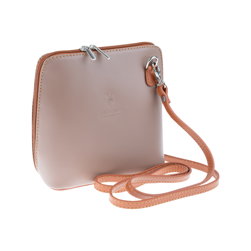 Hnedá kožená talianska crossbody kabelka Grana Taupe Camel NovaKabelka 11449266