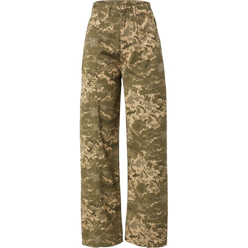 Nasty Gal Nohavice Abstract béžová / kaki / olivová 39375263