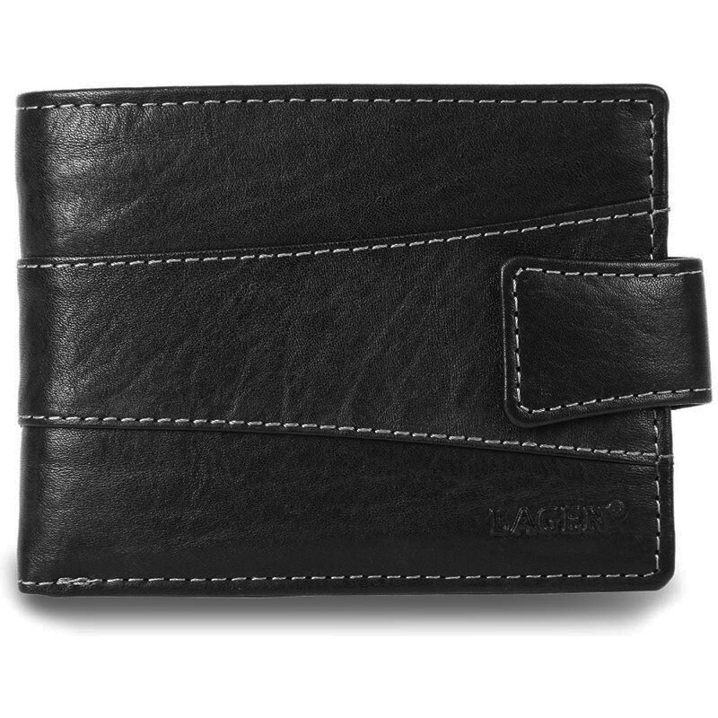 Lagen Čierna pánska kožená peňaženka na šírku (PPN262)