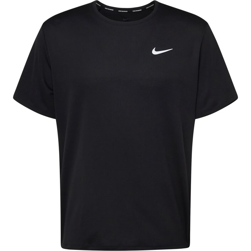 NIKE Funkčné tričko 'Miler' čierna / biela