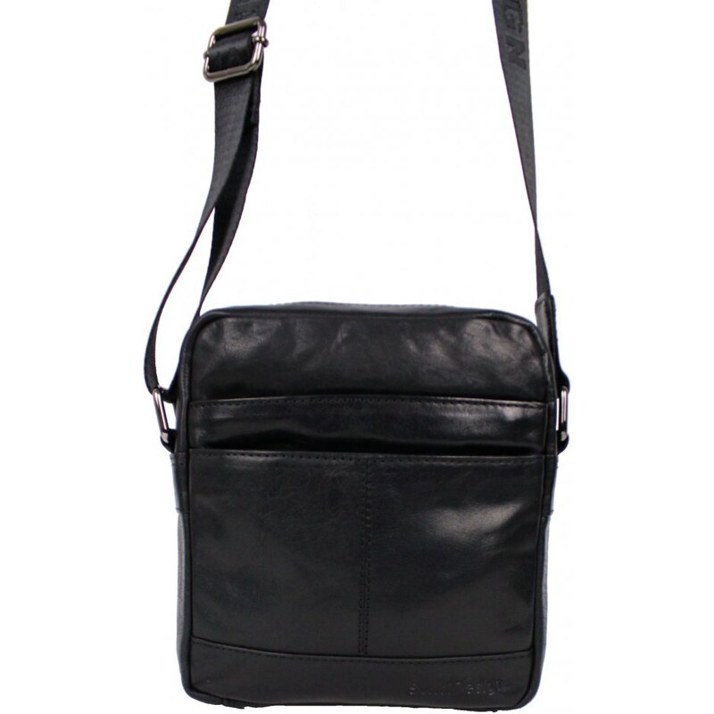 Sendi Design Pánska kožená taška cez rameno Harry čierná II 36552849