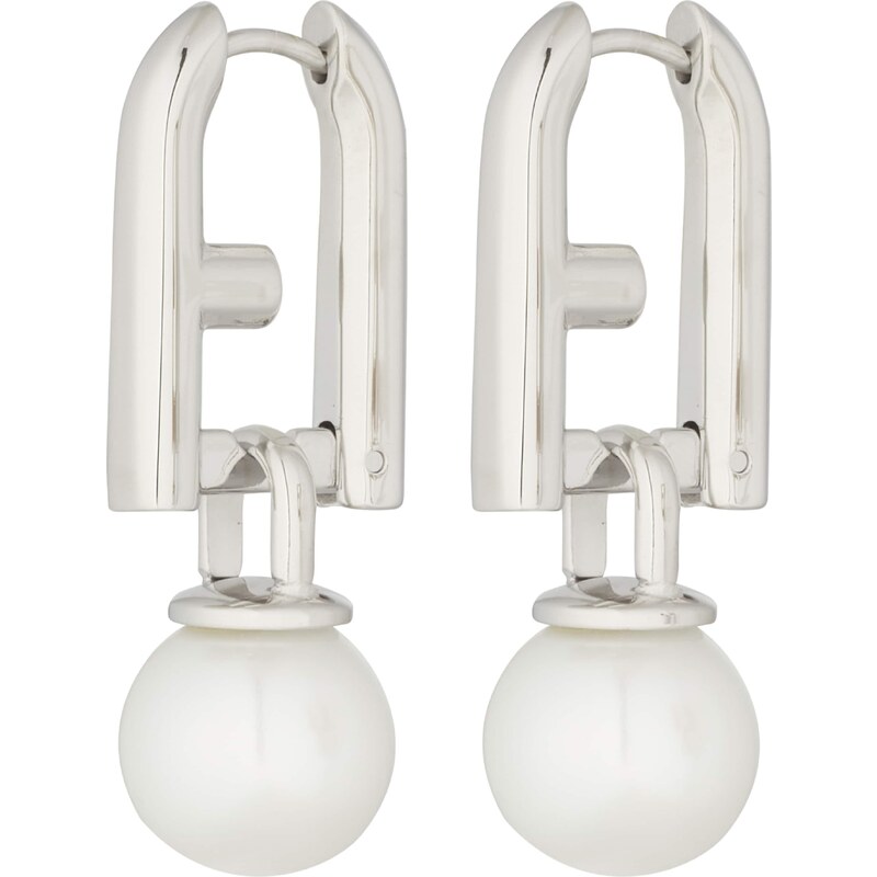 FURLA Náušnice strieborná / biela 39394546