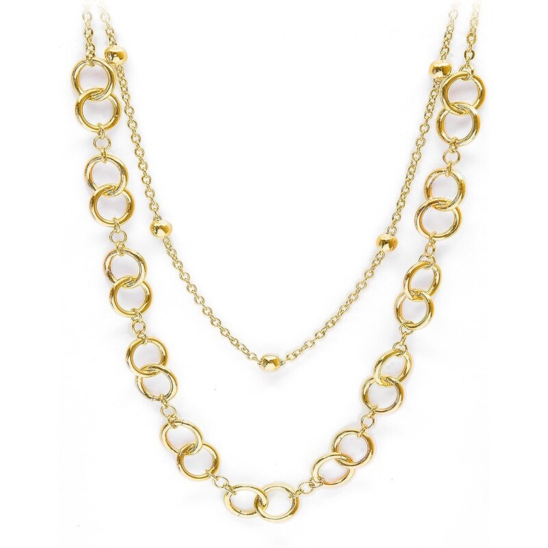 Pierre Lannier Výrazný pozlátený dvojitý náhrdelník Seduction 66707938