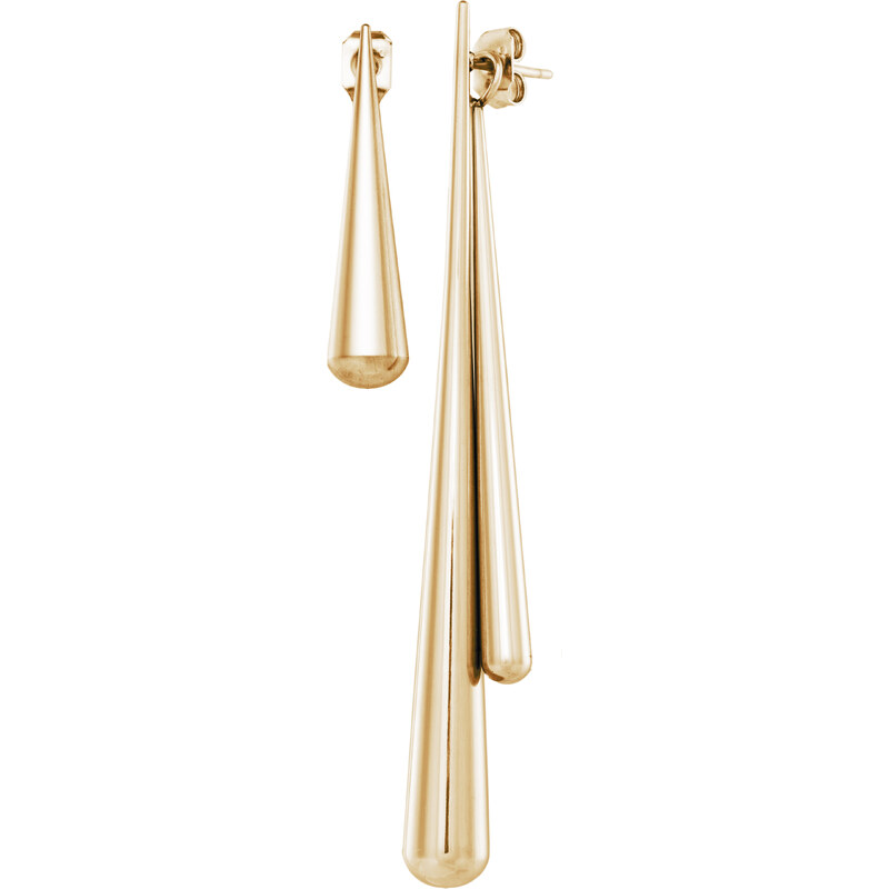 Troli Elegantné pozlátené náušnice z ocele 3v1 66589439