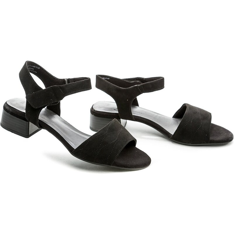 Jana 8-28260-20 čierne dámske sandále na podpätku šírka H