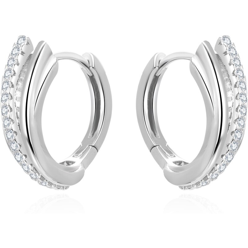 Beneto Slušivé strieborné kruhy so zirkónmi AGUC3343 66588966