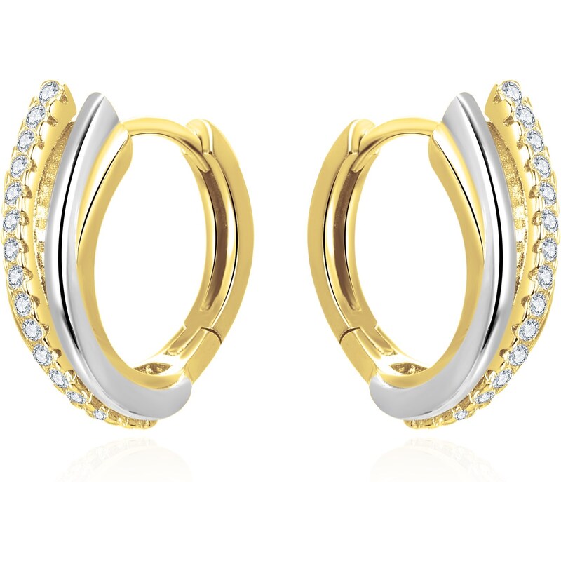 Beneto Slušivé strieborné kruhy so zirkónmi AGUC3344 66592521