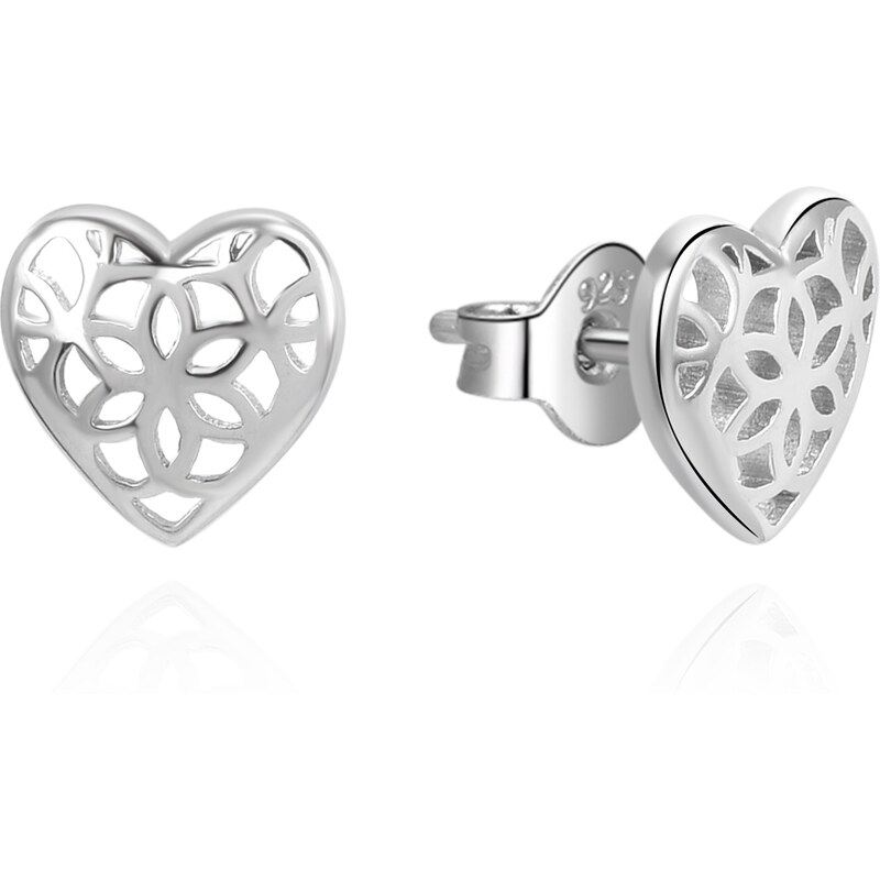 Beneto Strieborné srdiečkové náušnice AGUP3348 66584883
