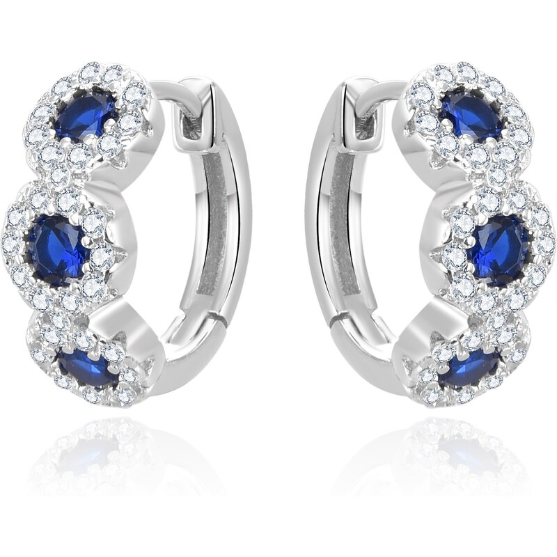 Beneto Blyštivé strieborné náušnice so zirkónmi AGUC3338 66587060