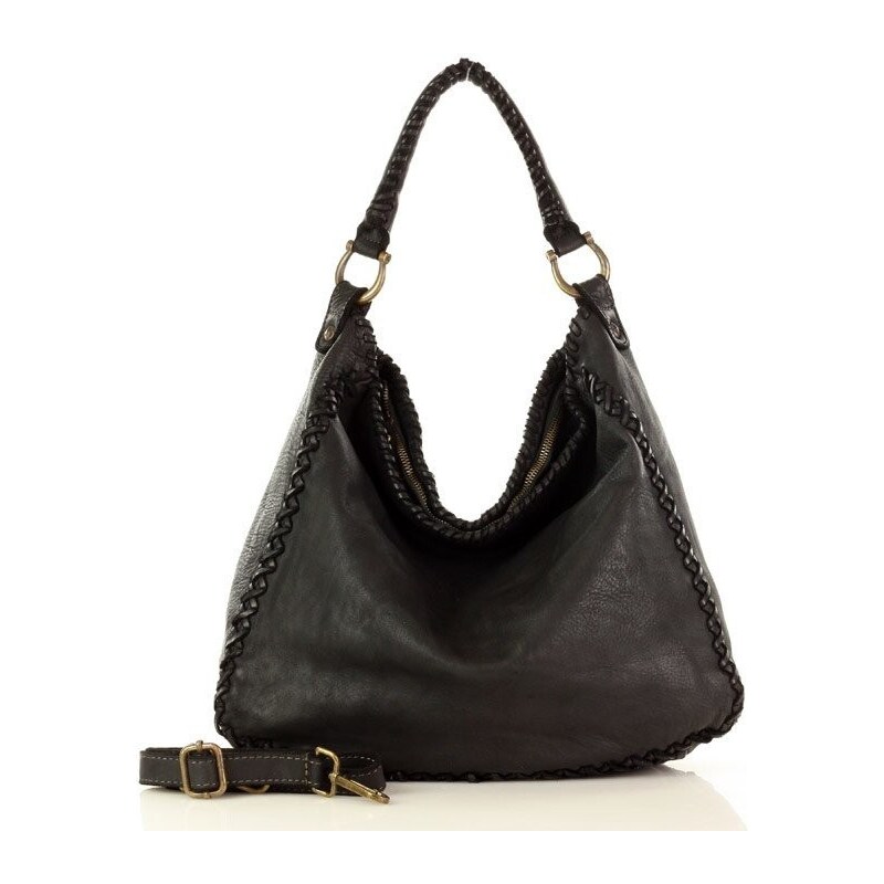 MARCO MAZZINI Kožená shopper kabelka čierna 60603014