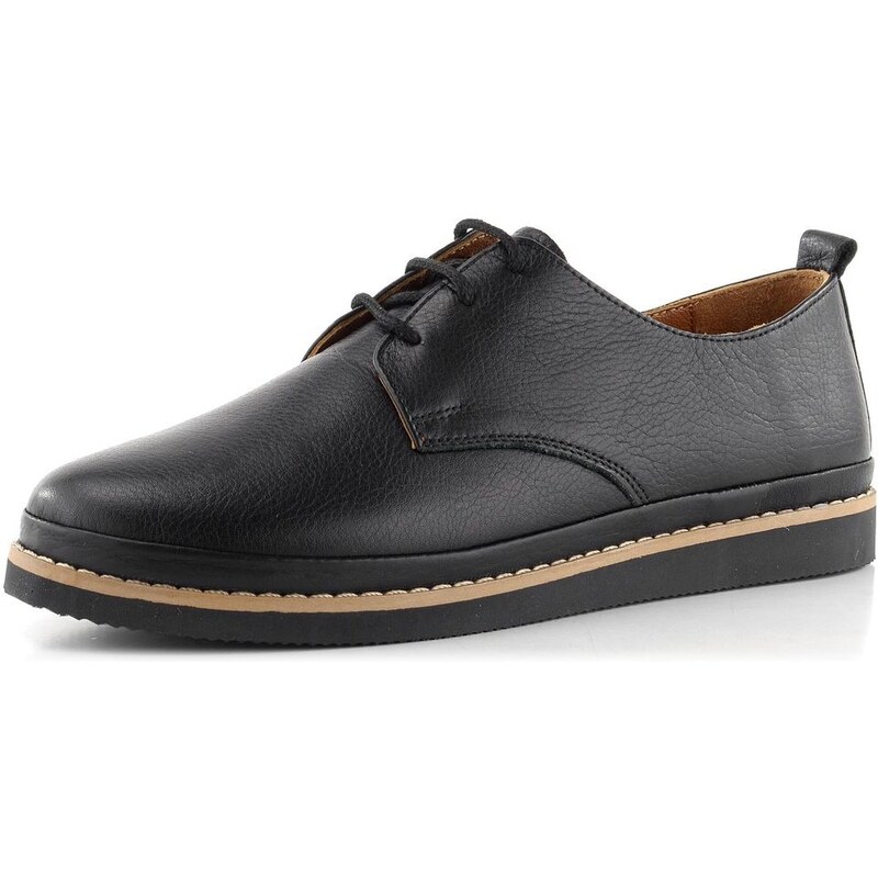 Looke hladké poltopánky Leona dark black L0687_24 66061013