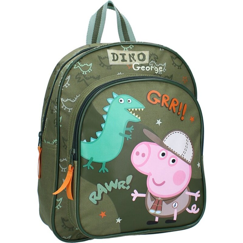 Vadobag Detský / chlapčenský batoh s predným vreckom Prasiatko Peppa - motív George s dinosaurom - 8L