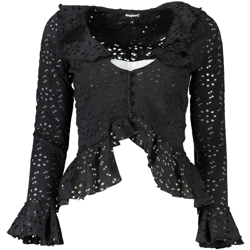 Čipkovaná blúzka Desigual s dlhým rukávom 64702893