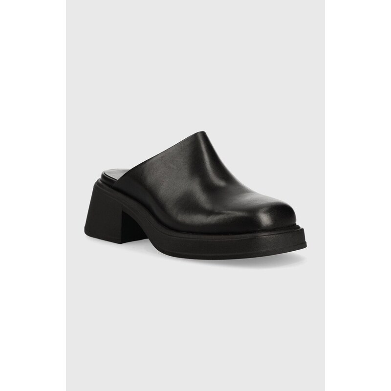 Kožené šľapky Vagabond Shoemakers DORAH dámske, čierna farba, na podpätku, 5542.201.20
