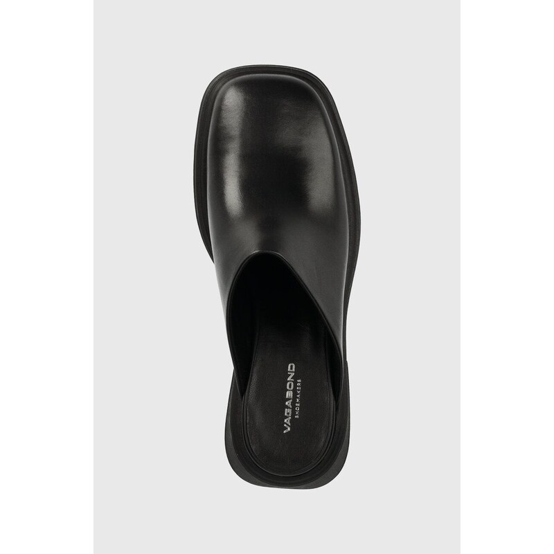 Kožené šľapky Vagabond Shoemakers DORAH dámske, čierna farba, na podpätku, 5542.201.20