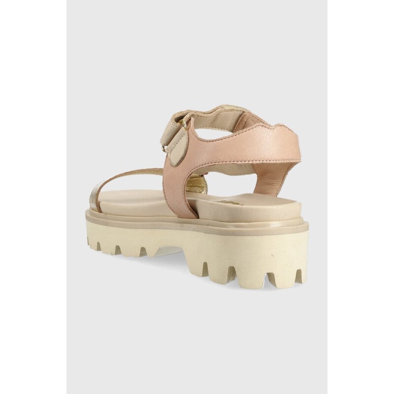 Kožené sandále Blauer Elsie dámske, béžová farba, na platforme, S3ELSIE07