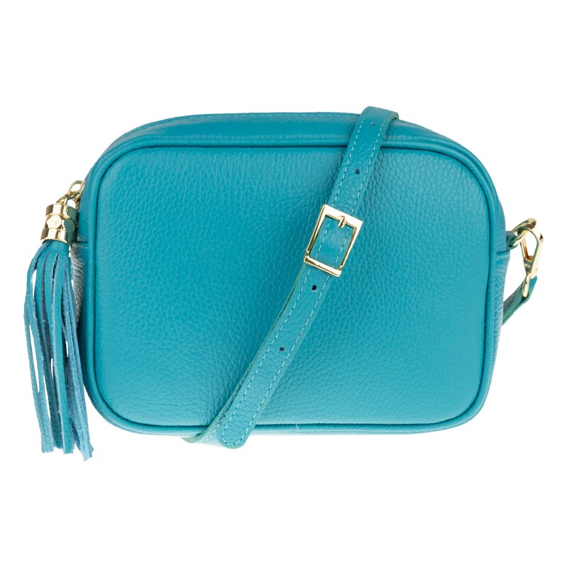 Tyrkysová kožená talianska crossbody kabelka Bala Turchese NovaKabelka 39473516