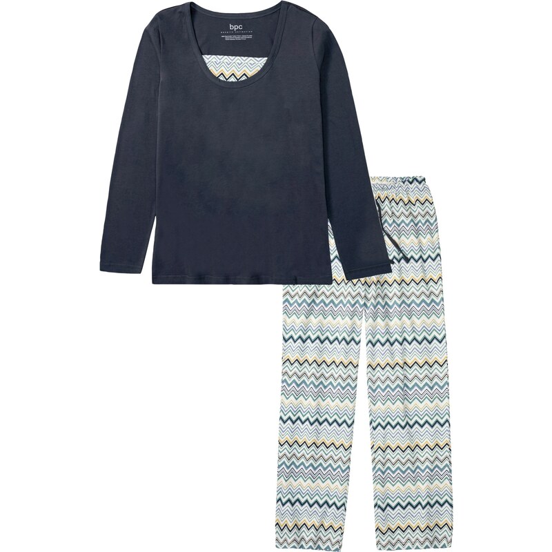 bonprix Pyžamo z čistej bavlny, farba modrá 44912250