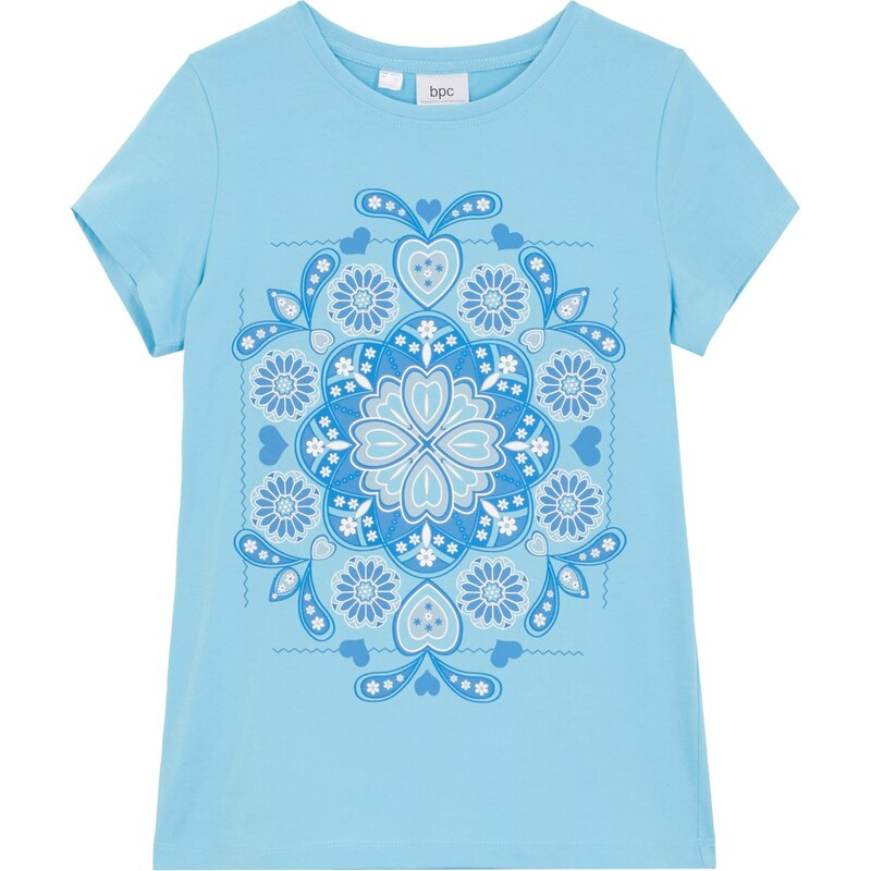 bonprix Dievčenské tričko z bio bavlny, farba modrá 49696779