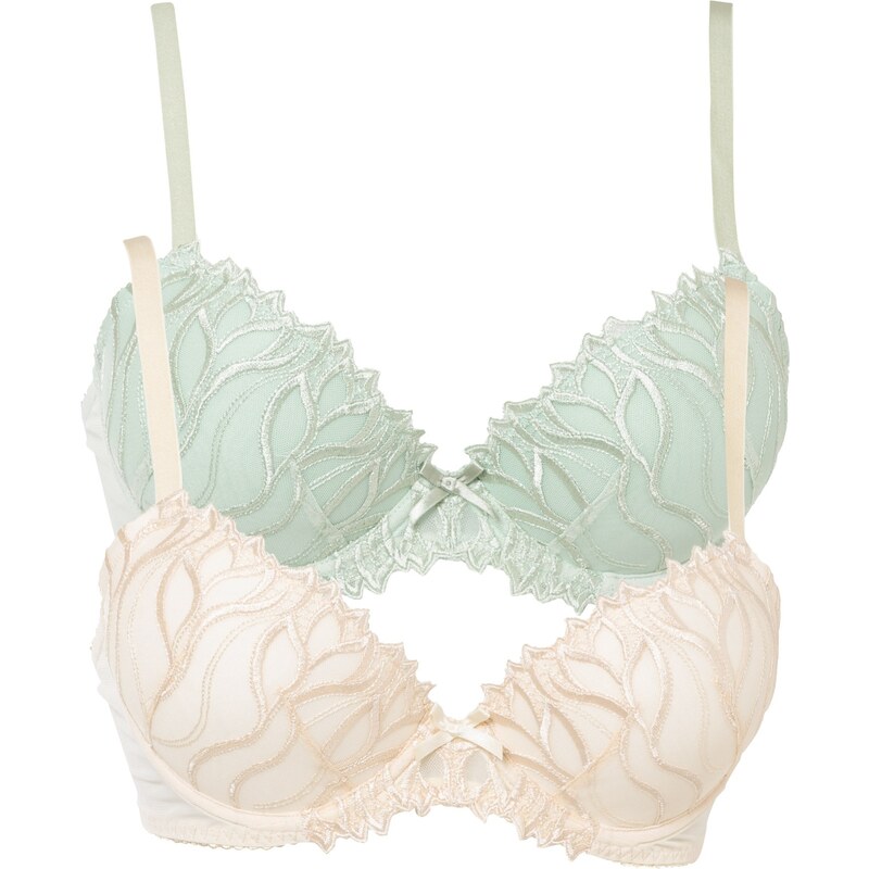 bonprix Vystužená podprsenka s kosticami (2 ks), farba zelená 50271529