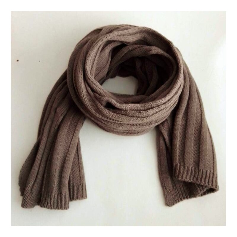 Achti Dámsky pletený šál - hnedý 36691010