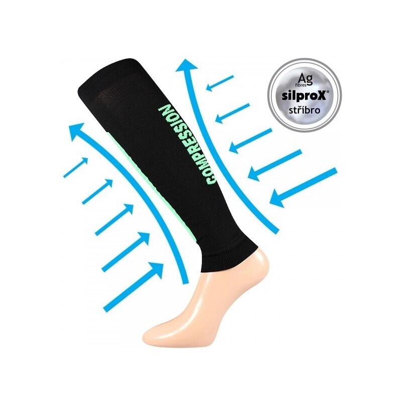 FLEX NÁVLEKY kompresné návleky na lýtko VoXX Čierna / Zelená S / M 1 66396367