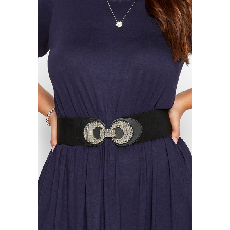 Elastický opasok so štruktúrovanou prackou čierny 39507785