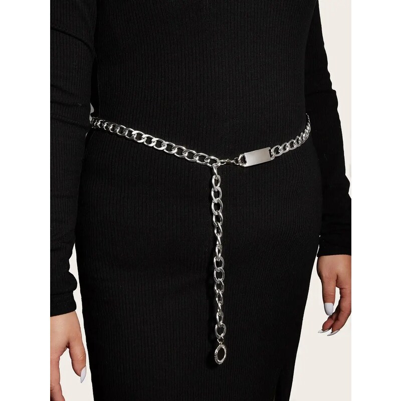 Reťazový opasok so skobou strieborný 39507804