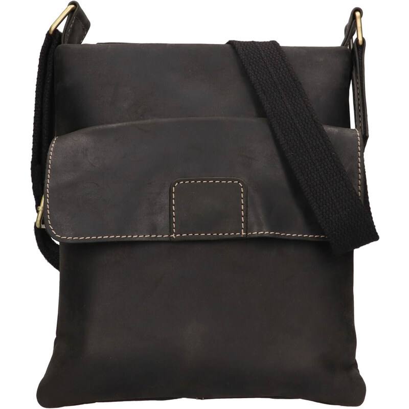 Pánska kožená taška cez rameno HGL Emanuel - čierna 39508156