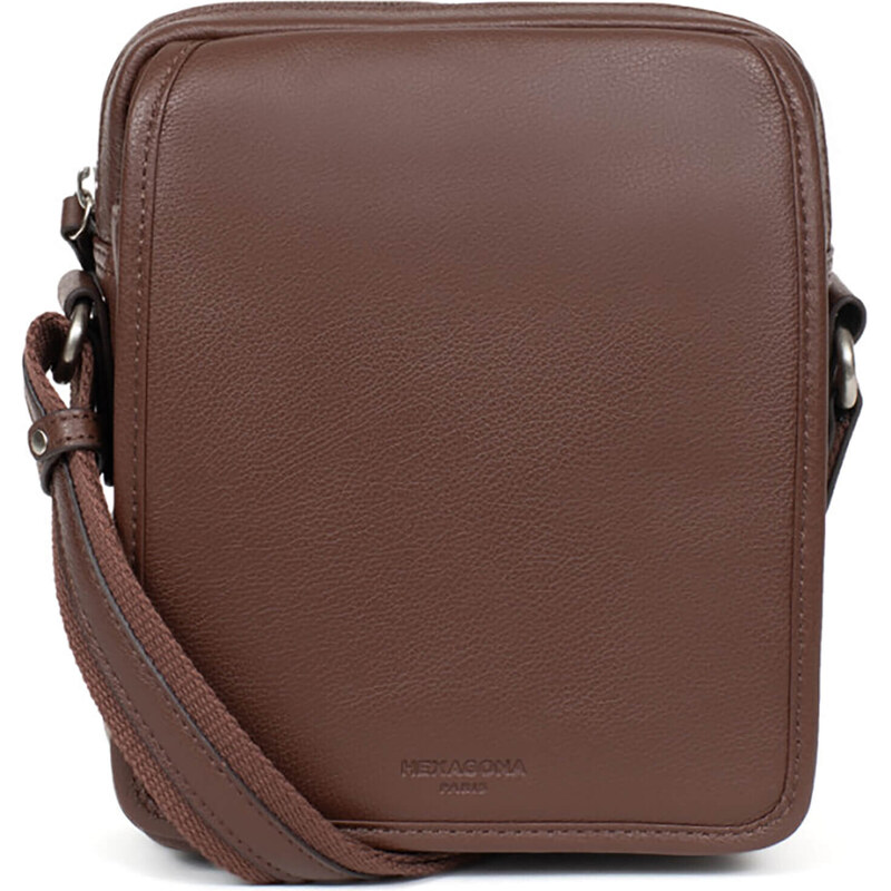 Pánska kožená taška cez rameno Hexagona Jalbert - hnedá 39508164