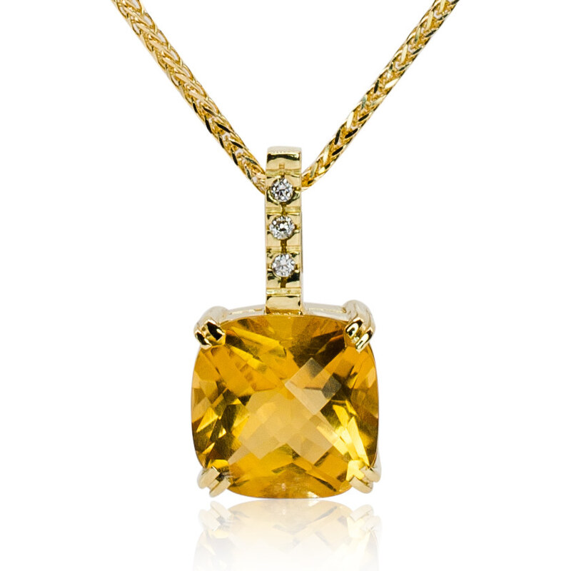 Goldie Diamantový náhrdelník s prírodným beerquartzom LNL444.KL