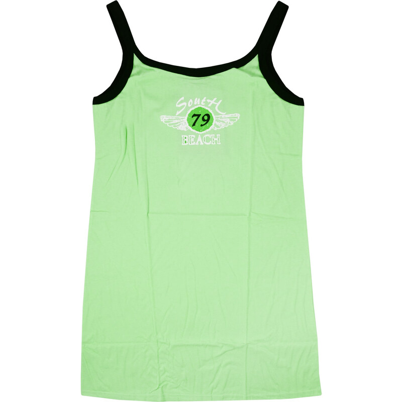 Italian Fashion 1231 Dámska nočná košeľa na ramienka, zelená-L