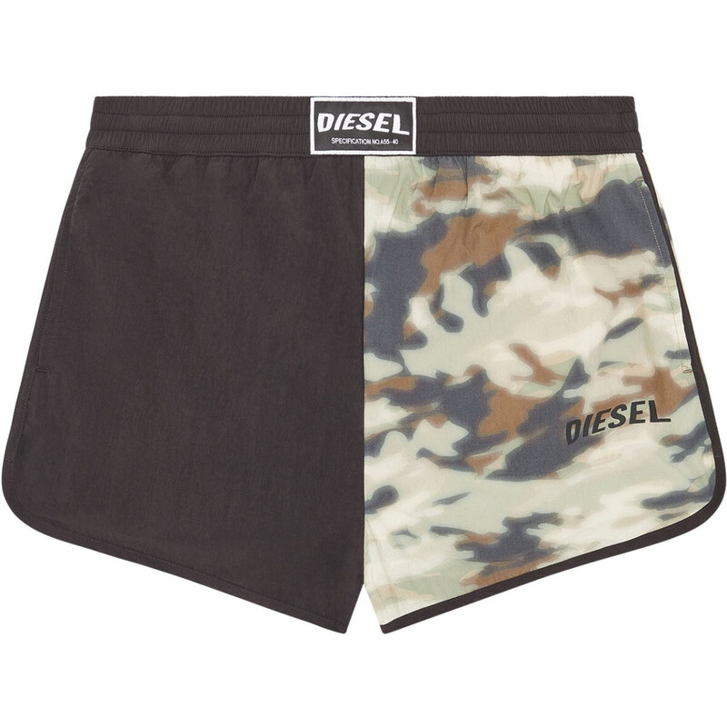 Pánske kúpacie kraťasy A09681 0SHAL E4944 khaki/čierna - Diesel 39584682