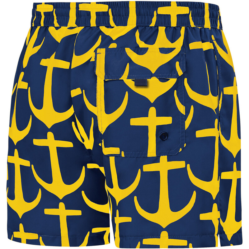 Pánske plavkové kraťasy Happy Self SM29-21 tm..modrá-vzor - Self 41244559