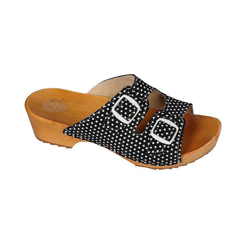 Glara Šľapky dreváky bodkované 39531740