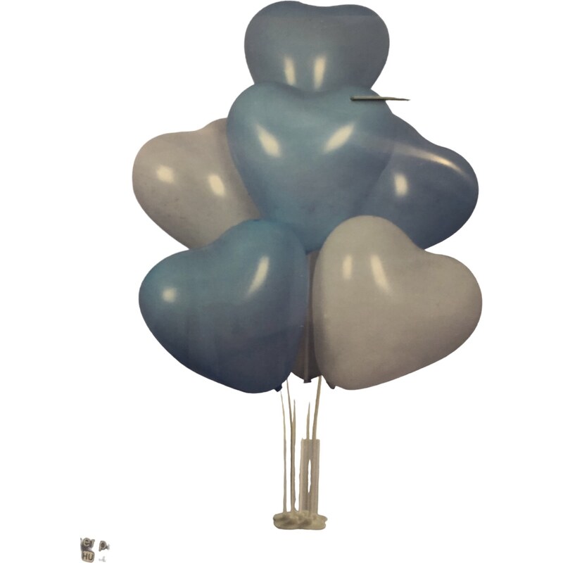 Párty balóny modré a biele so stojanom 7 ks
