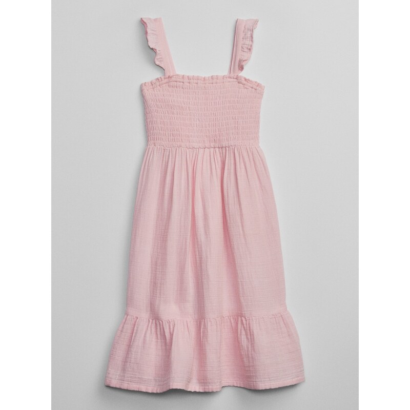 Ružové dievčenské midi šaty s volánom GAP 50533297