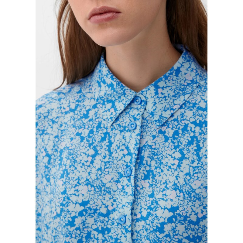 s.Oliver dámská košile se vzorem dlouhý rukáv modrá