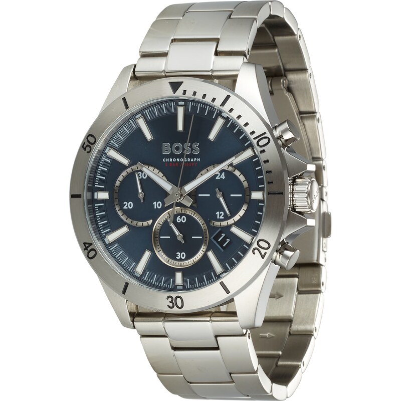 BOSS Analógové hodinky námornícka modrá / strieborná 39608627