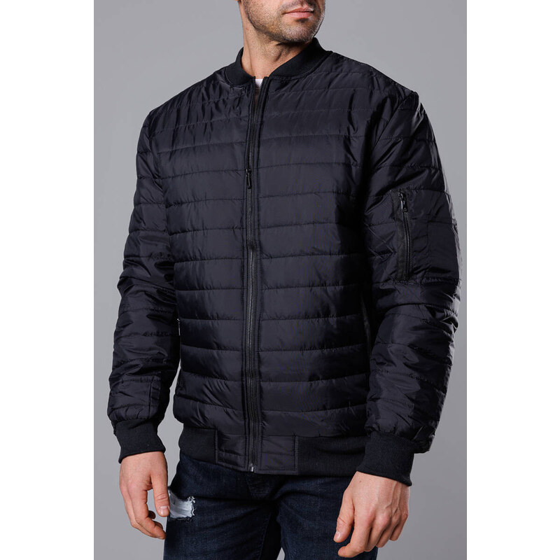 J.STYLE Pánska prešívaná bunda bomber čierna (MY02-1) 41244699