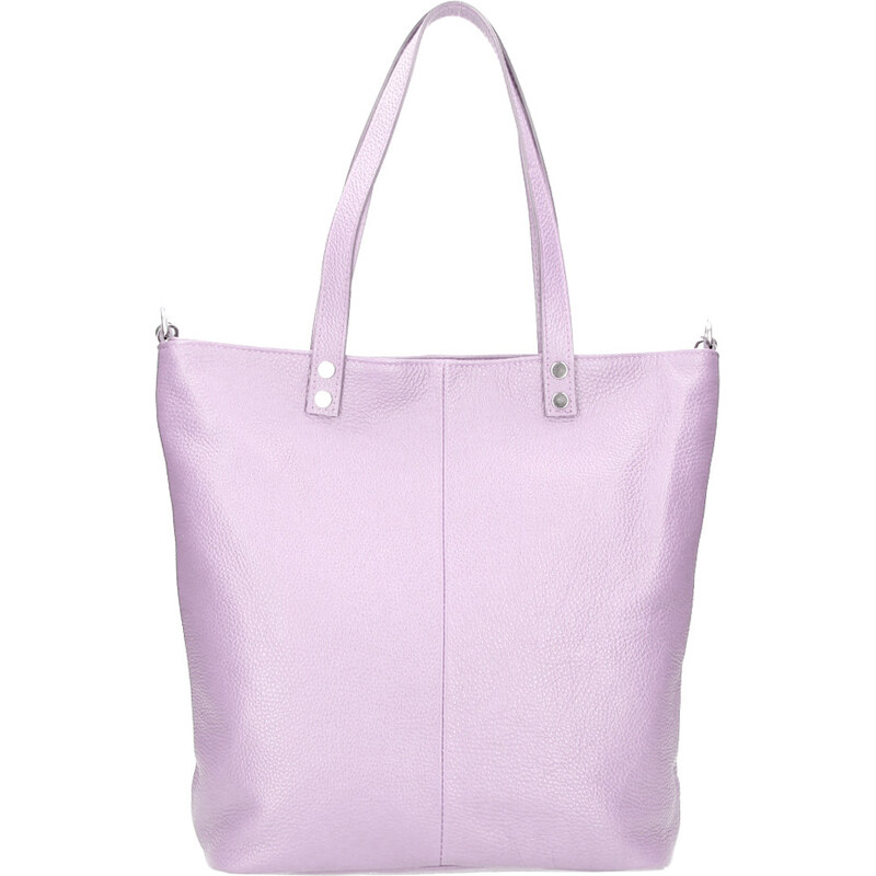 BORSE IN PELLE Kožená veľká dámska shopper kabelka Juliette fialová 39596155