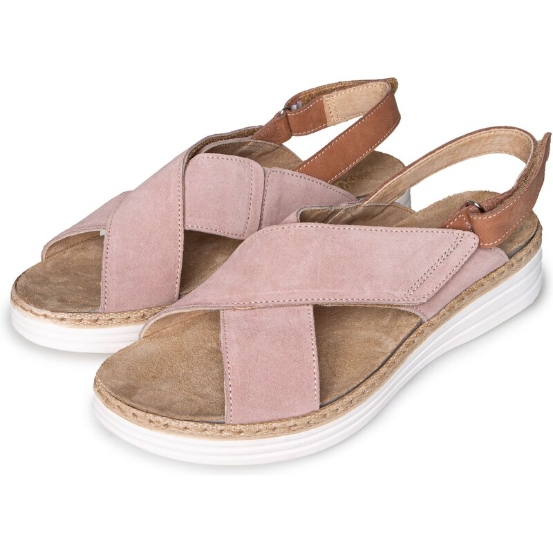 Vlnka Dámske kožené sandále Darina ružová veľkosti obuvi - dospelí 36 39611678