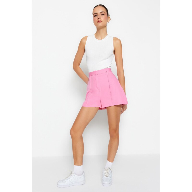 Trendyol Pink Rib Detail Woven Shorts 50562782