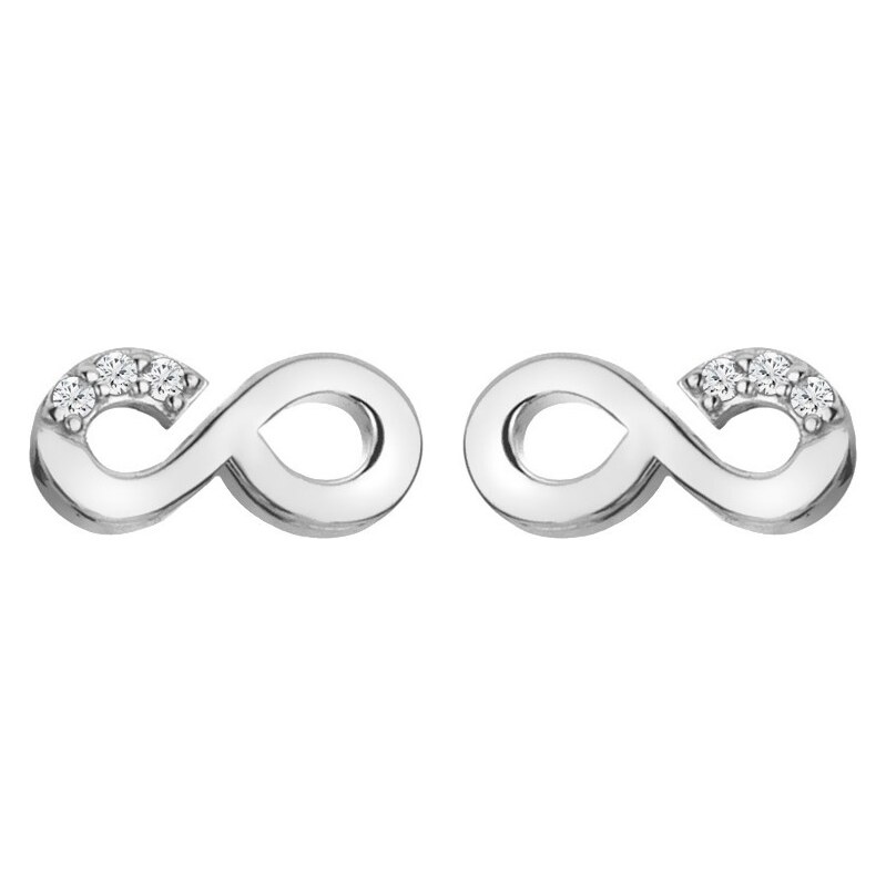 Hot Diamonds Pôvabné strieborné náušnice kôstky s diamantmi Nekonečno 66594395