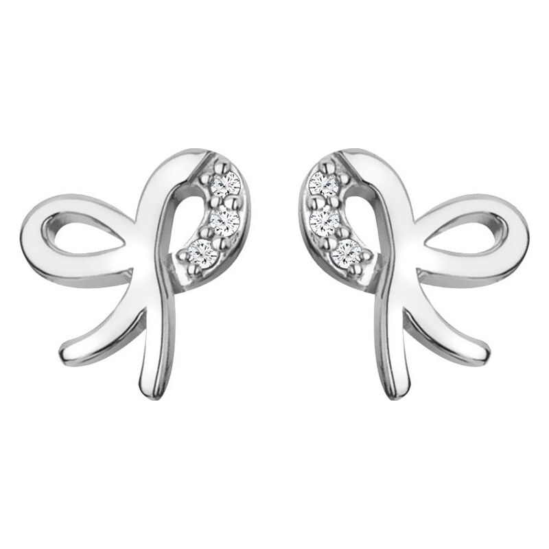 Hot Diamonds Krásne strieborné náušnice s diamantmi Mašľa Much Loved 66580651