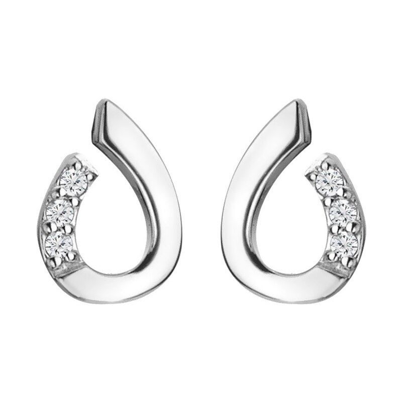 Hot Diamonds Elegantné strieborné náušnice s diamantmi Much Loved 66590784