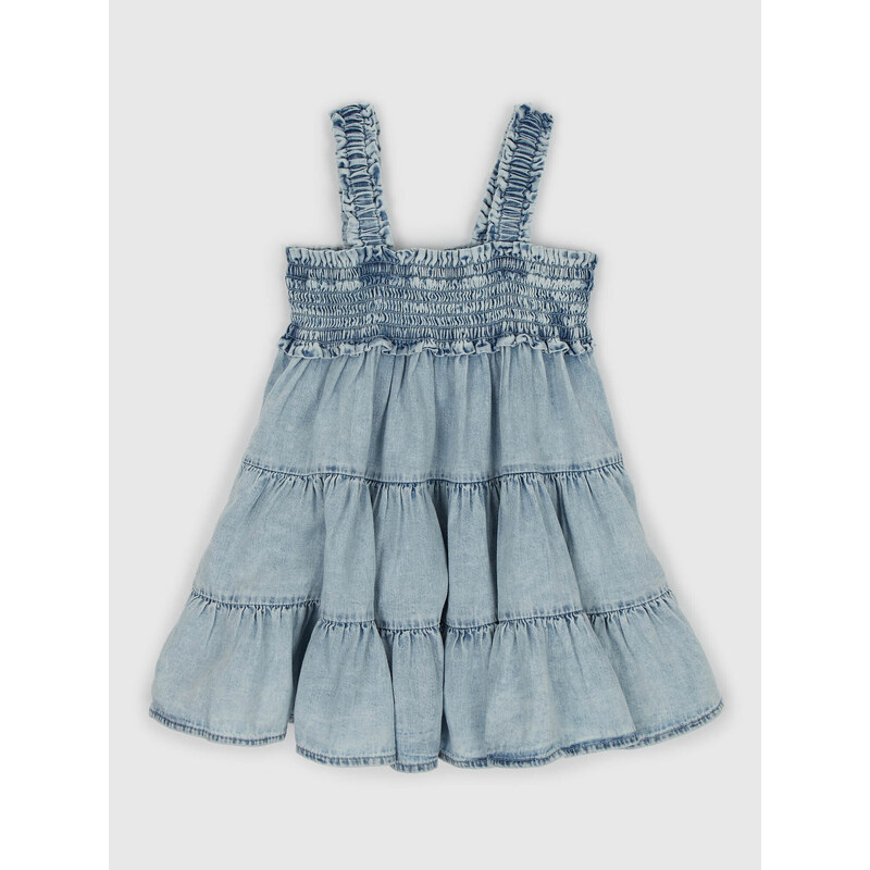 Svetlomodré dievčenské rifľové šaty s volánmi GAP 50567095
