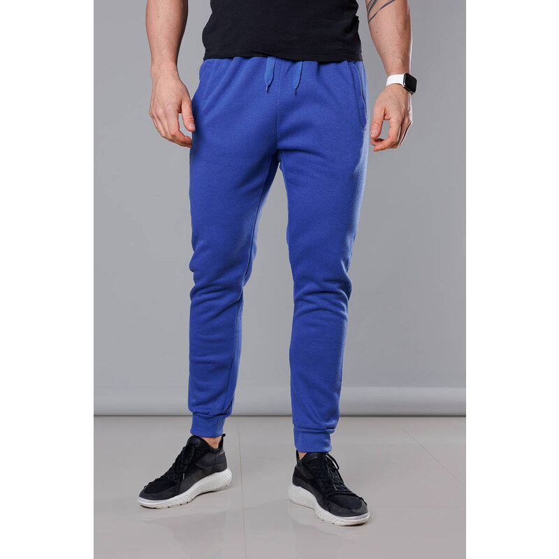 J.STYLE Modré pánske teplákové nohavice (68XW01-15) 41245057